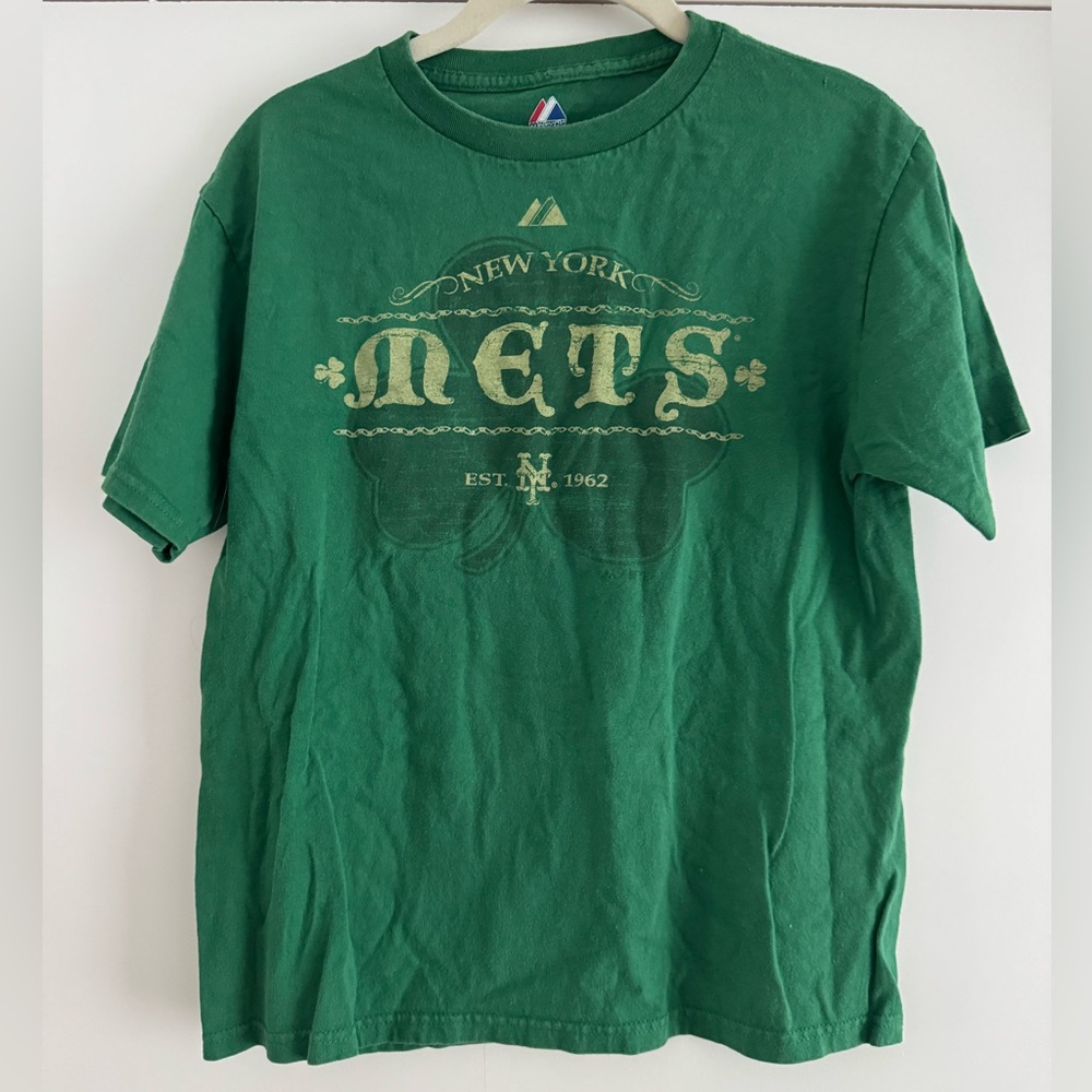 Majestic New York Mets green st. patrick’s day t shirt